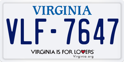 VA license plate VLF7647