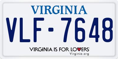 VA license plate VLF7648