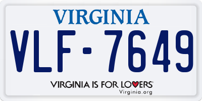 VA license plate VLF7649