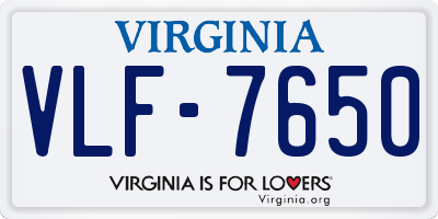 VA license plate VLF7650
