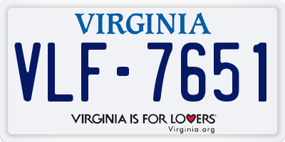 VA license plate VLF7651