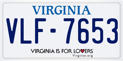 VA license plate VLF7653