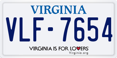 VA license plate VLF7654