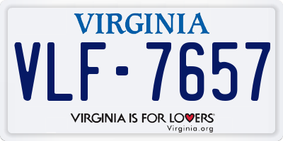 VA license plate VLF7657