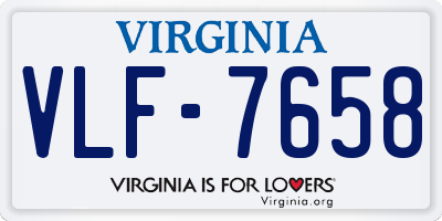 VA license plate VLF7658