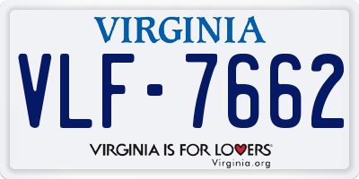 VA license plate VLF7662