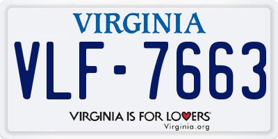 VA license plate VLF7663