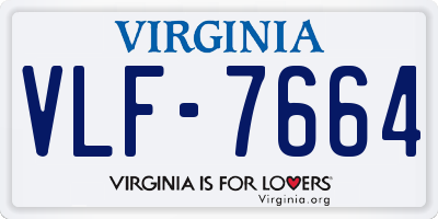 VA license plate VLF7664