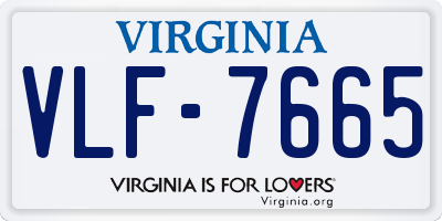 VA license plate VLF7665