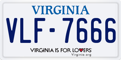 VA license plate VLF7666