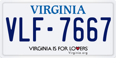 VA license plate VLF7667