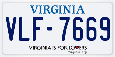 VA license plate VLF7669