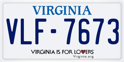 VA license plate VLF7673