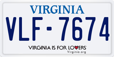 VA license plate VLF7674