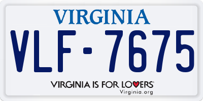 VA license plate VLF7675