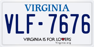 VA license plate VLF7676