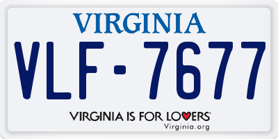 VA license plate VLF7677