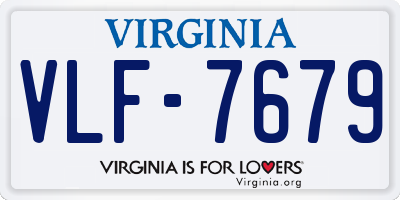 VA license plate VLF7679