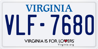 VA license plate VLF7680