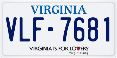 VA license plate VLF7681