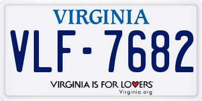 VA license plate VLF7682