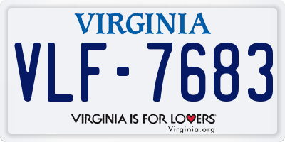 VA license plate VLF7683