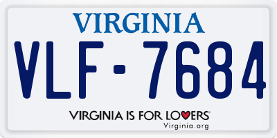 VA license plate VLF7684
