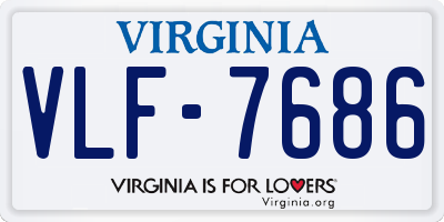 VA license plate VLF7686