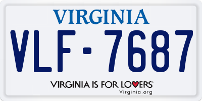 VA license plate VLF7687