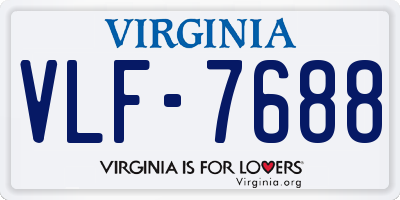 VA license plate VLF7688