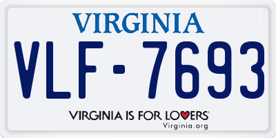 VA license plate VLF7693