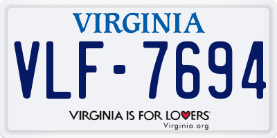VA license plate VLF7694