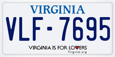 VA license plate VLF7695