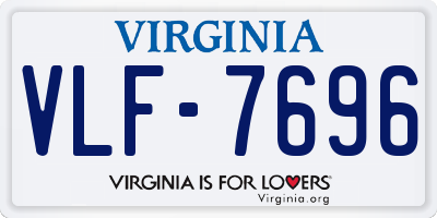 VA license plate VLF7696