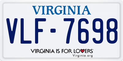 VA license plate VLF7698
