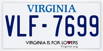 VA license plate VLF7699