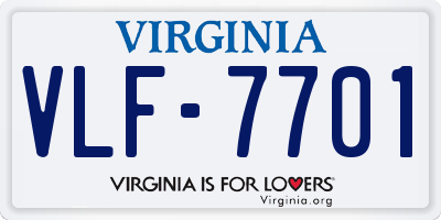 VA license plate VLF7701