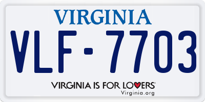 VA license plate VLF7703