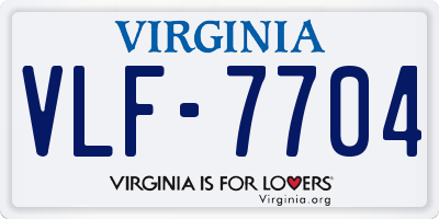 VA license plate VLF7704