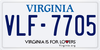 VA license plate VLF7705