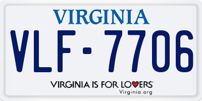 VA license plate VLF7706