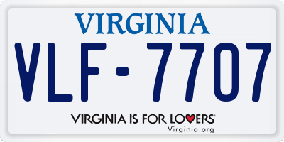VA license plate VLF7707