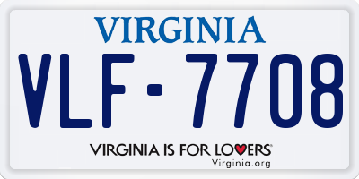 VA license plate VLF7708
