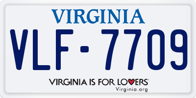 VA license plate VLF7709
