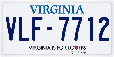 VA license plate VLF7712