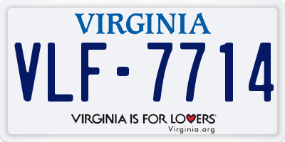 VA license plate VLF7714