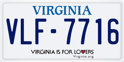 VA license plate VLF7716