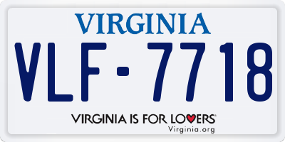 VA license plate VLF7718
