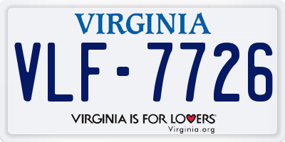 VA license plate VLF7726