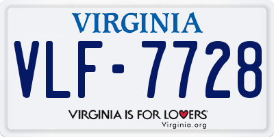 VA license plate VLF7728